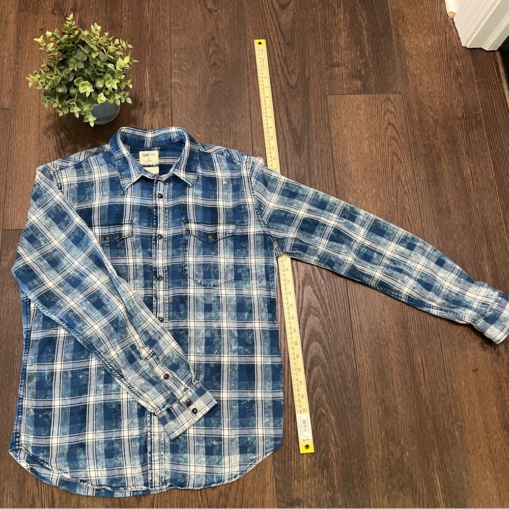 Gap Blue Plaid Men's Flannel Shirt
